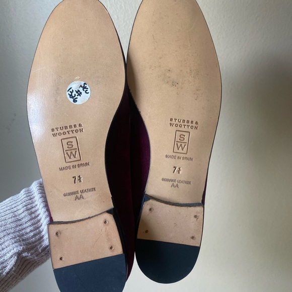 Stubbs & Wootton Fleur De Lys Velvet Smoking Loafer Women’s Size 7.5 - Picture 6 of 8